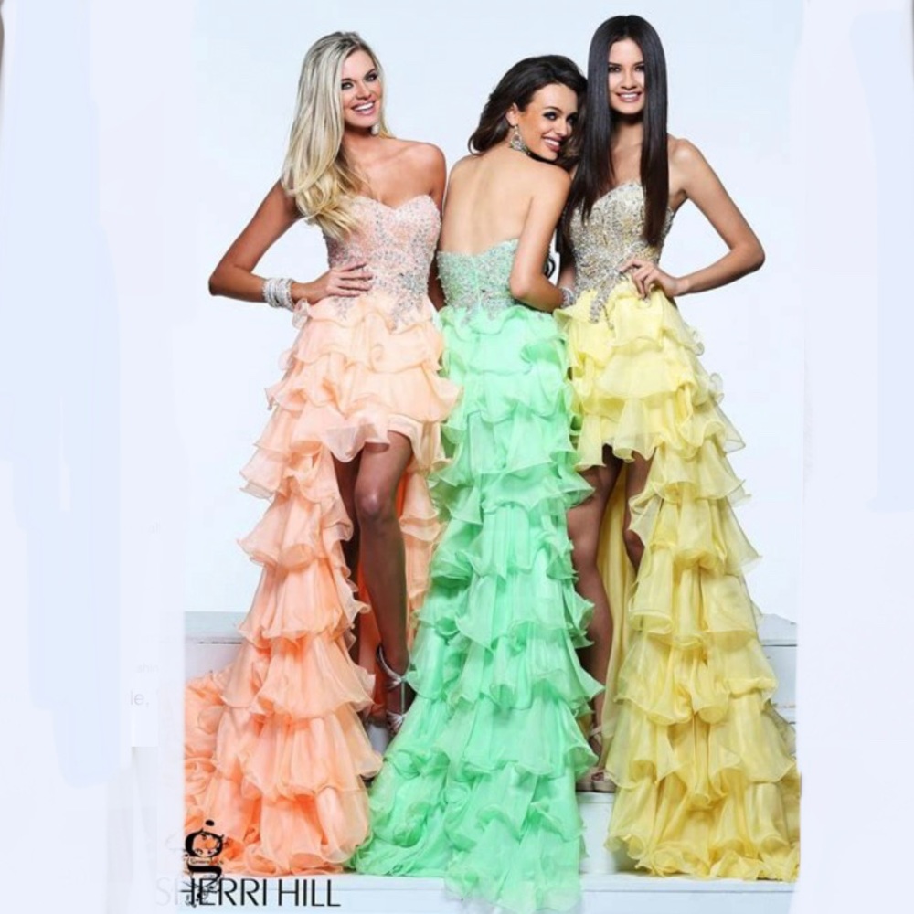 SHERRI HILL | #3875 MINT high-low prom/pageant/quinceanera/ball gown/dress